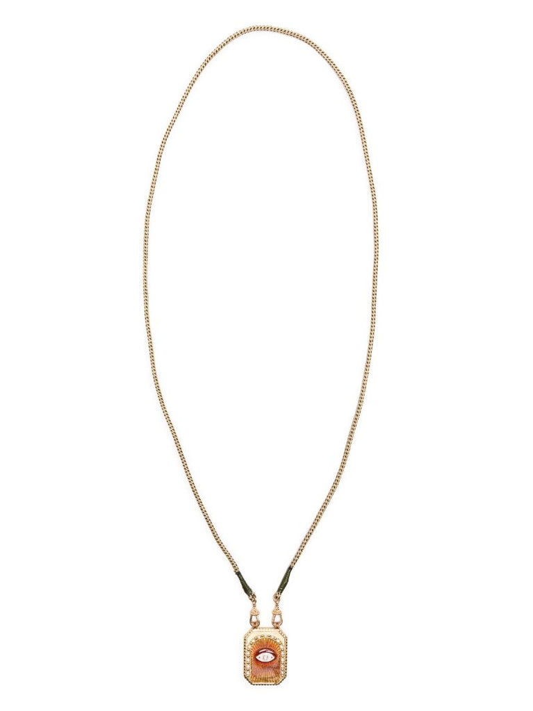 18k Yellow Gold Eye Protect Diamond Necklace
