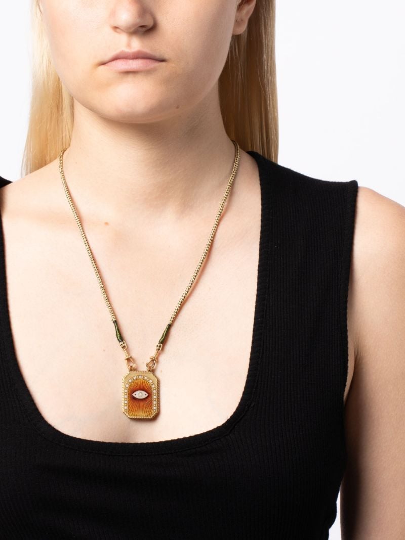 18k Yellow Gold Eye Protect Diamond Necklace