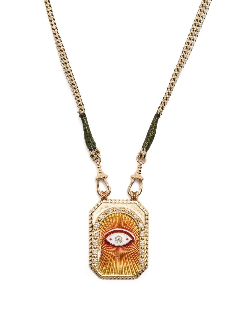 18k Yellow Gold Eye Protect Diamond Necklace
