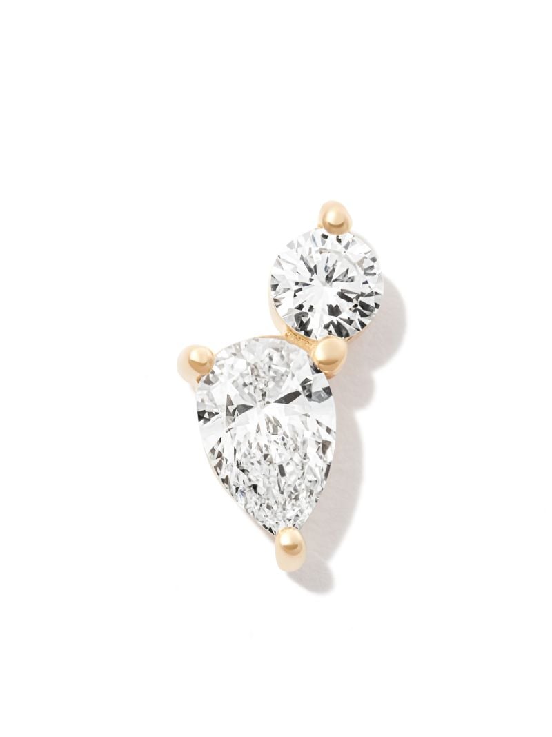 18k Yellow Gold Duo Diamond Stud Earring