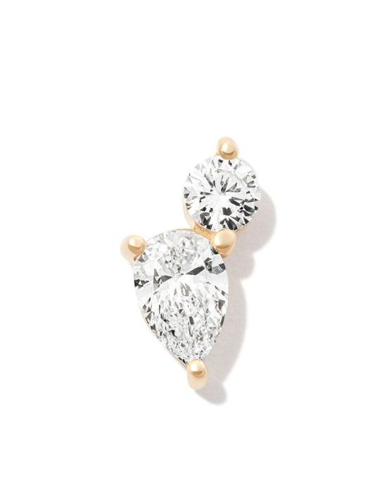 18k Yellow Gold Duo Diamond Stud Earring