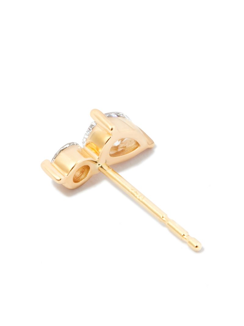 18k Yellow Gold Duo Diamond Stud Earring
