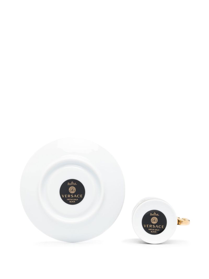 Black Virtus Gala Porcelain Espresso Cup Set