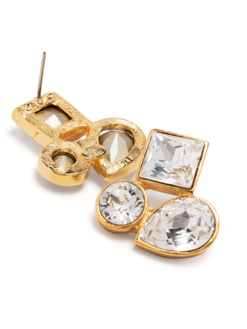 Gold-plated Crystal Cluster Stud Earrings