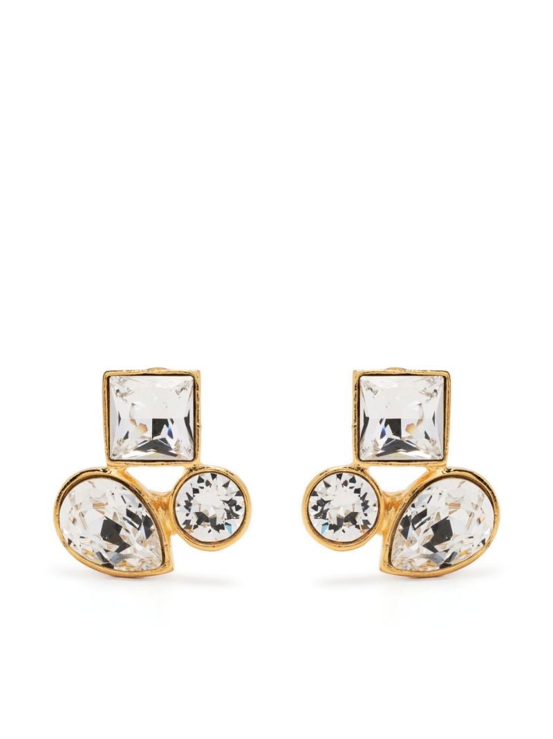 Gold-plated Crystal Cluster Stud Earrings