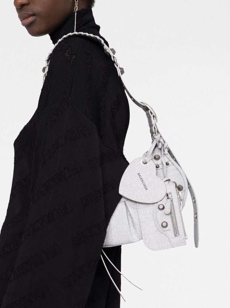 Silver Le Cagole Xs Shoulder Bag