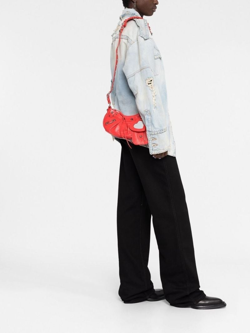 Red Le Cagole Xs Leather Shoulder Bag