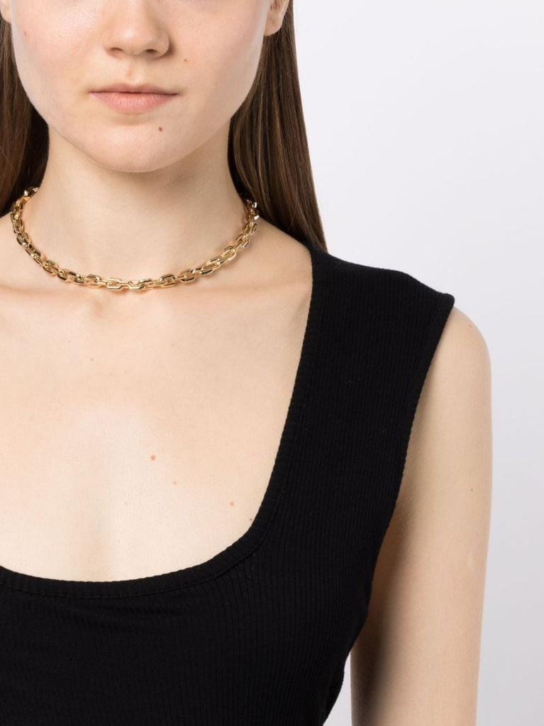 18k Yellow Gold Small Strong Hearts Chain Necklace