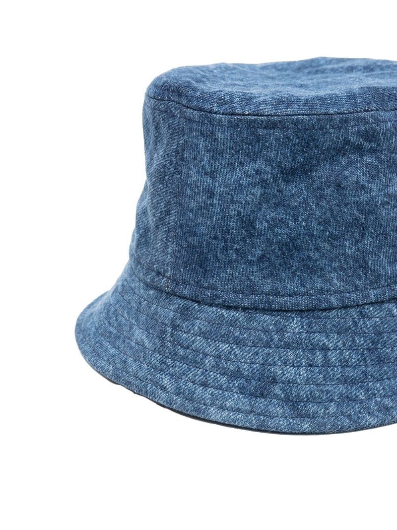 Blue Logo Embroidered Denim Bucket Hat