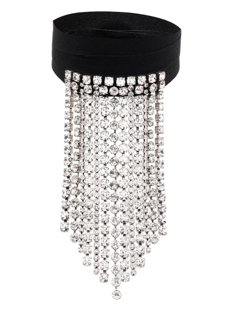Silver Midnight Dancing Crystal Choker Necklace