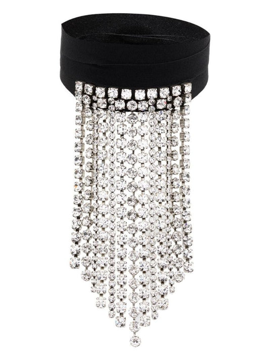 Silver Midnight Dancing Crystal Choker Necklace