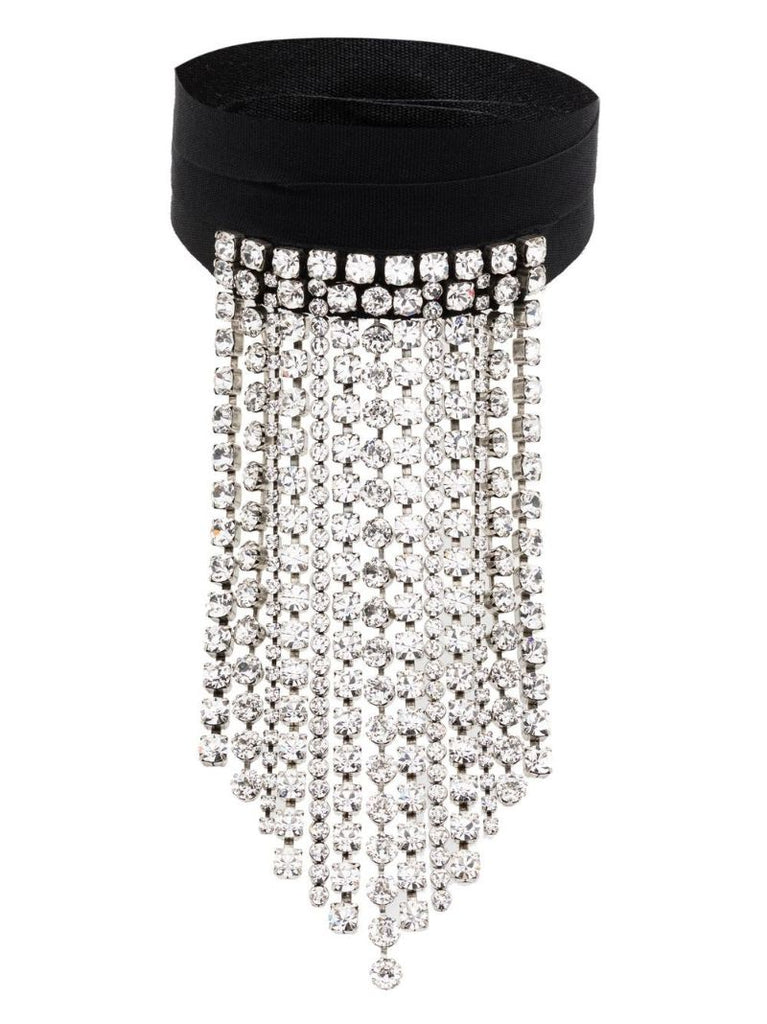 Silver Midnight Dancing Crystal Choker Necklace