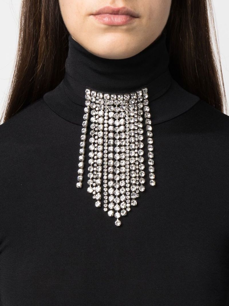 Silver Midnight Dancing Crystal Choker Necklace