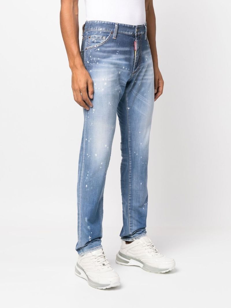 Blue Paint Splatter Straight-leg Jeans