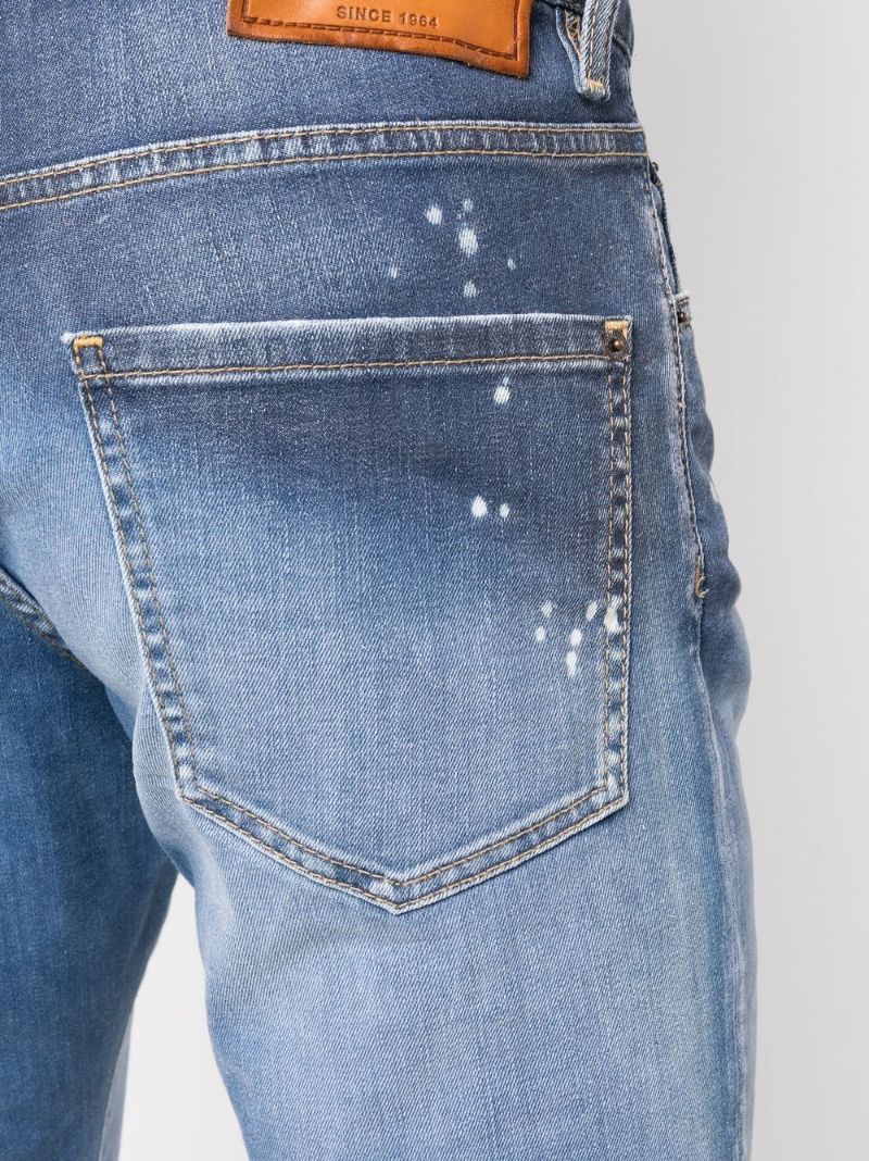 Blue Paint Splatter Straight-leg Jeans