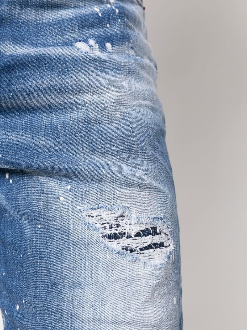 Blue Distressed Denim Shorts