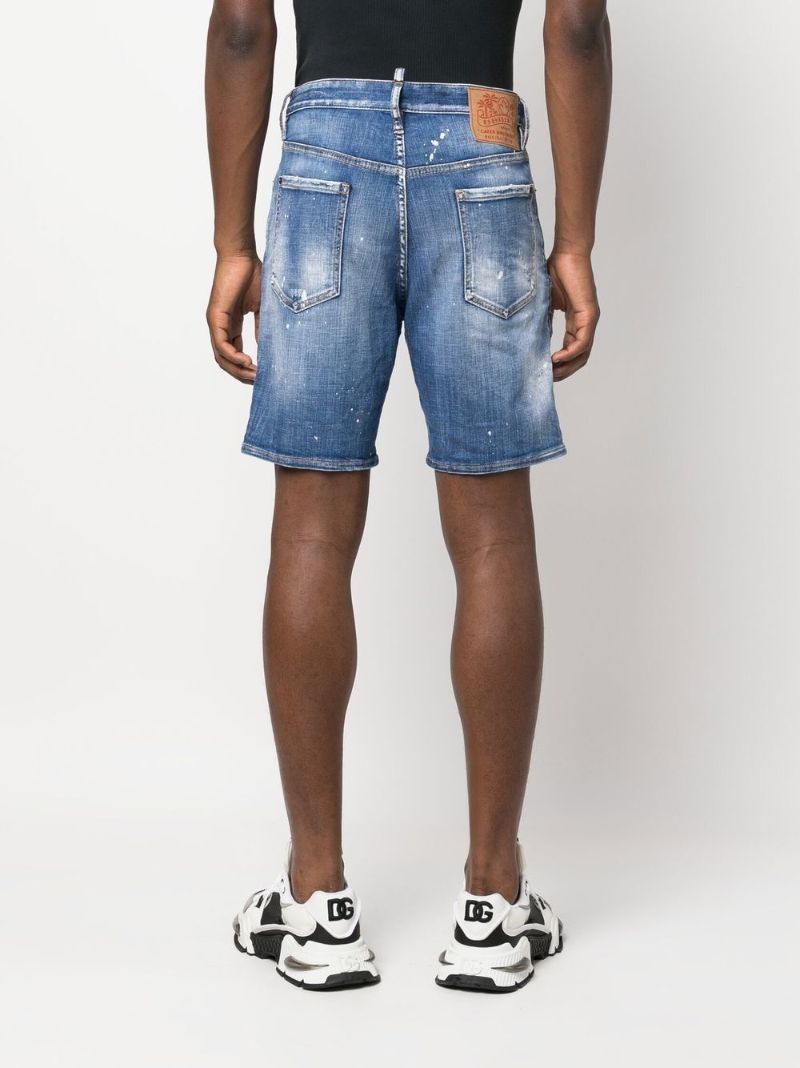 Blue Distressed Denim Shorts