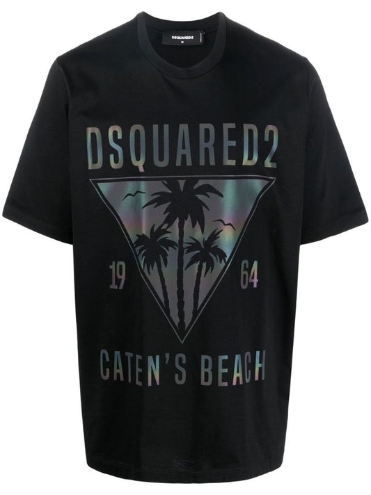 Black D2 Caten's Beach Cotton T-shirt