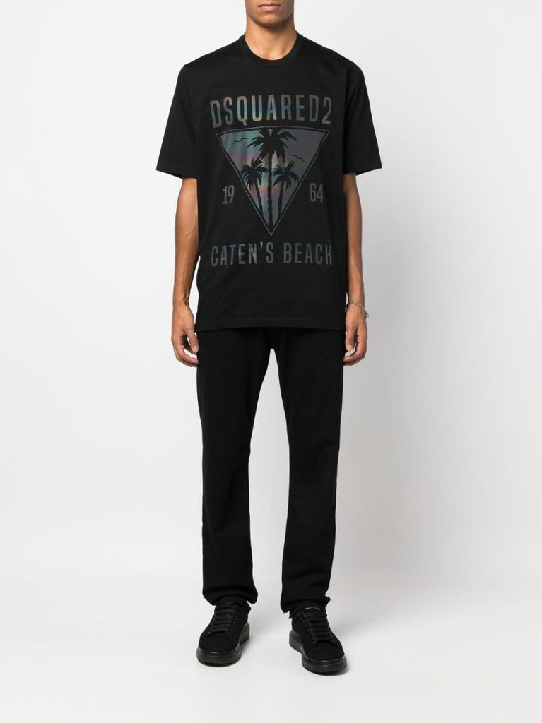 Black D2 Caten's Beach Cotton T-shirt