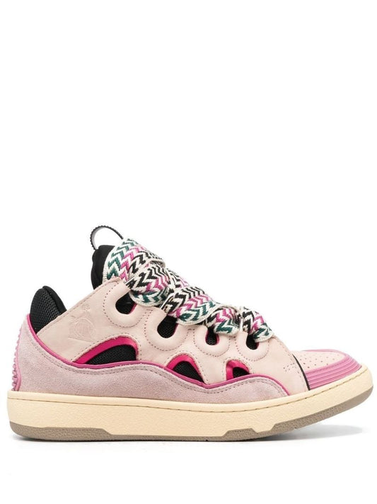 Pink Curb Leather Sneakers