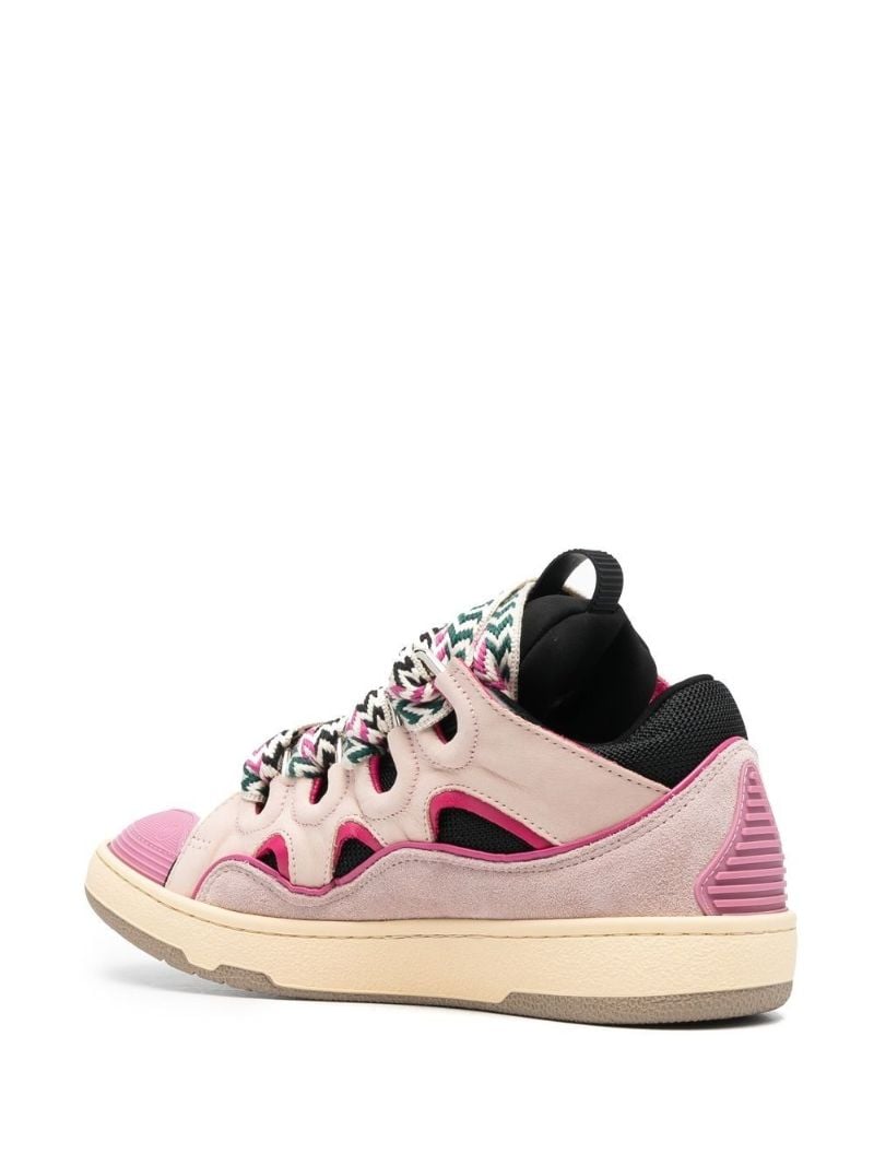 Pink Curb Leather Sneakers