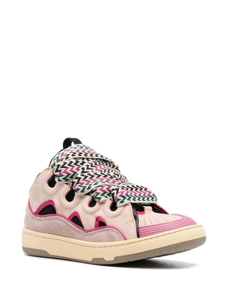 Pink Curb Leather Sneakers