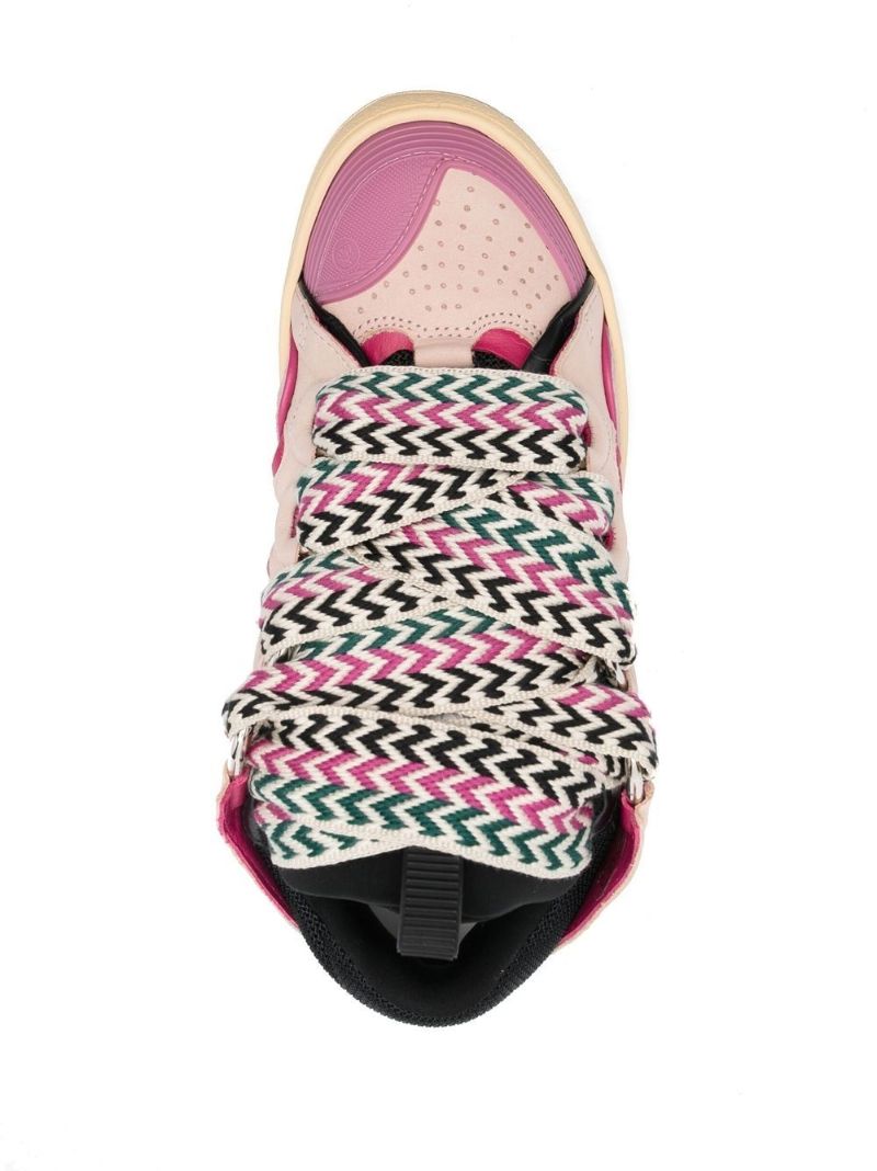 Pink Curb Leather Sneakers