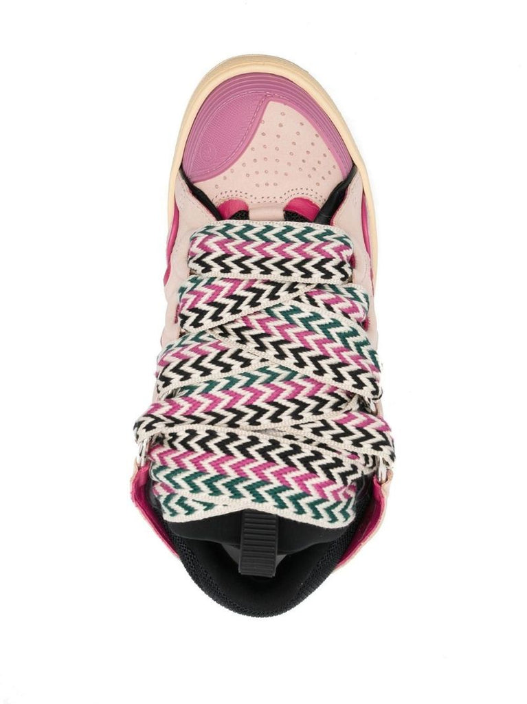 Pink Curb Leather Sneakers