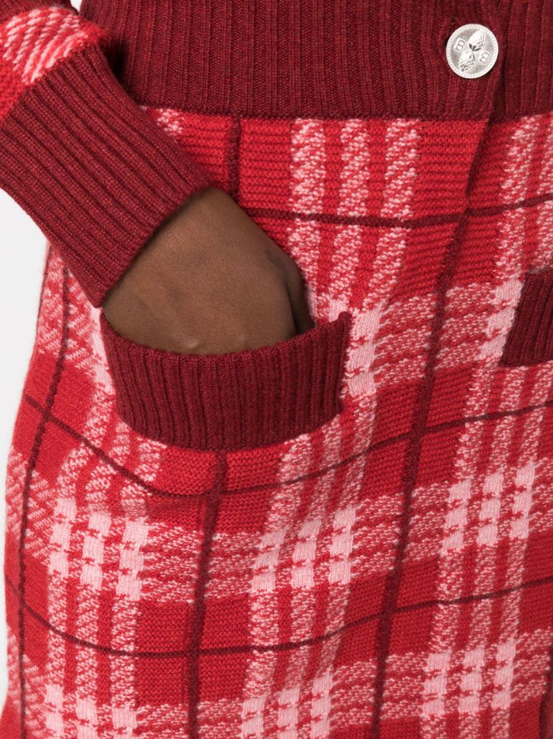 Red Tartan Cashmere Mini Skirt
