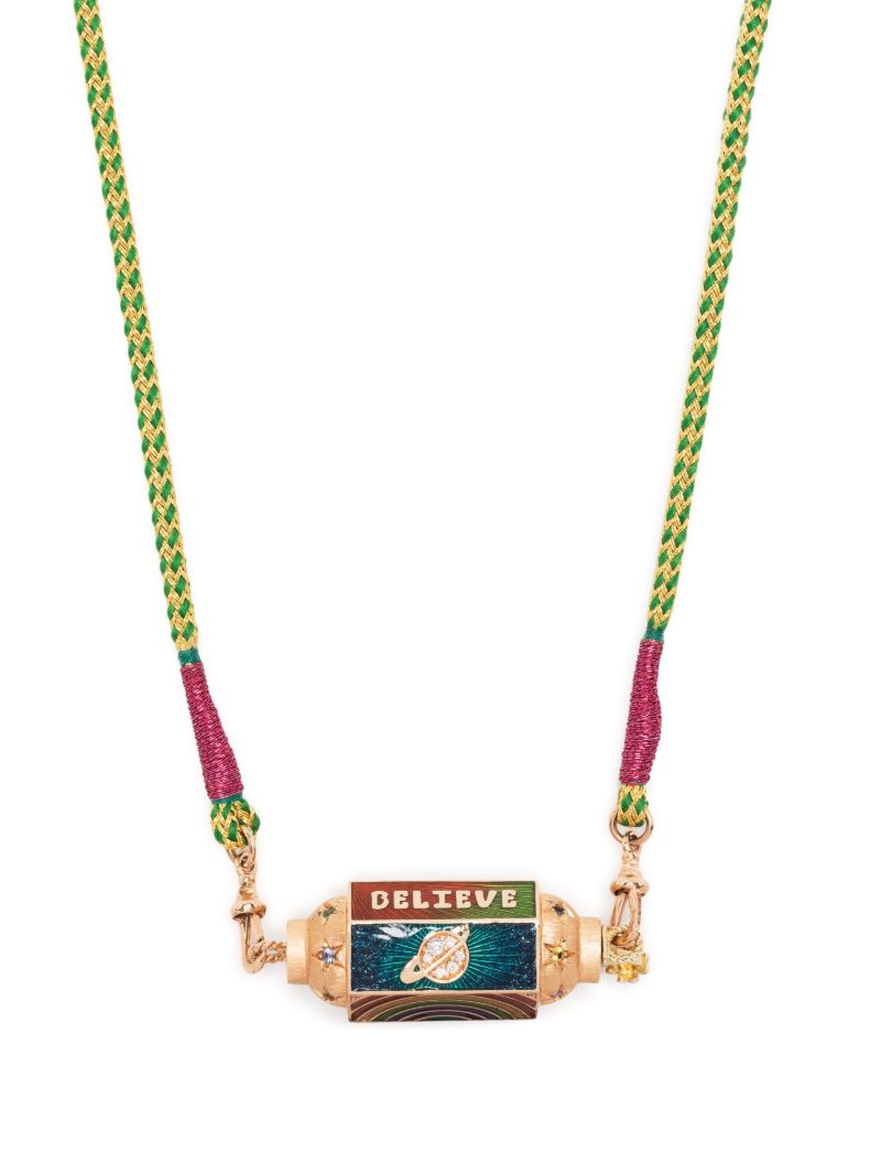 18k Rose Gold Rainbow Pendant Necklace