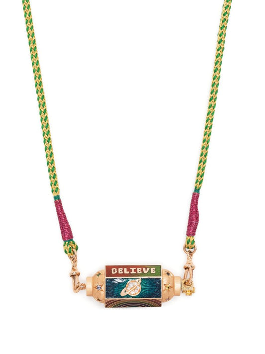 18k Rose Gold Rainbow Pendant Necklace