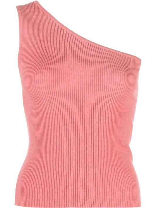 Pink Diya One-shoulder Cashmere Top