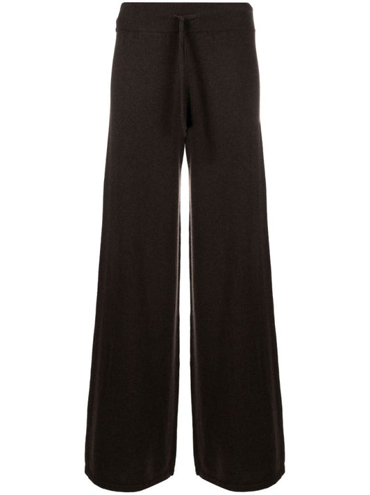 Brown Sofi Wide-leg Cashmere Trousers