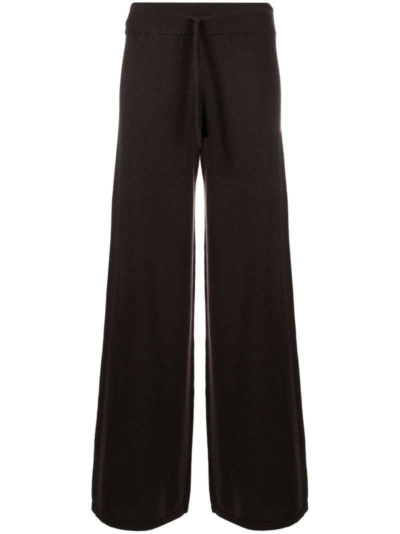 Brown Sofi Wide-leg Cashmere Trousers