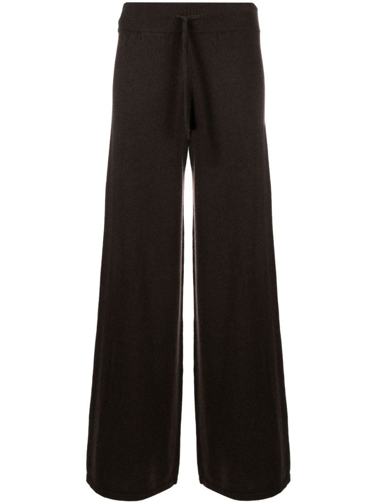 Brown Sofi Wide-leg Cashmere Trousers