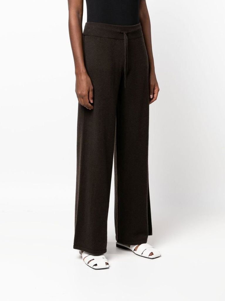 Brown Sofi Wide-leg Cashmere Trousers