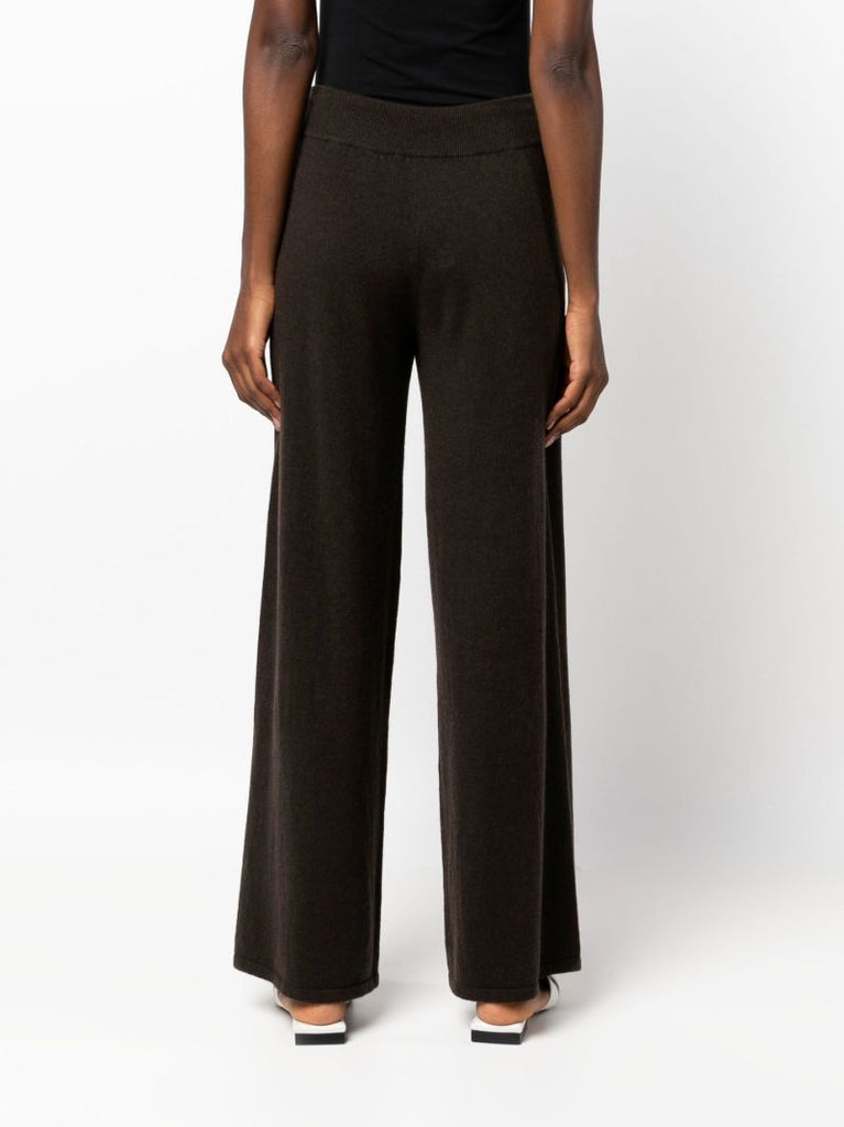 Brown Sofi Wide-leg Cashmere Trousers