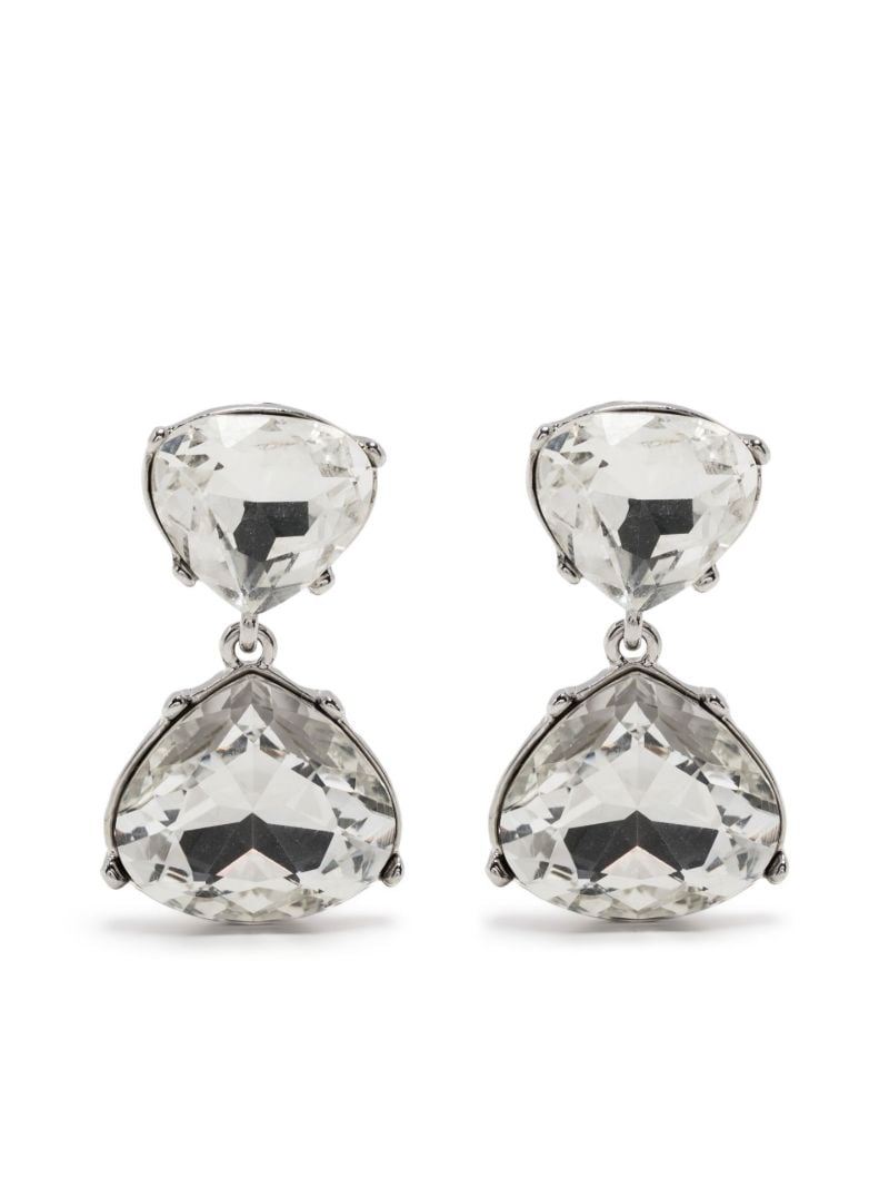 Silver-tone Crystal Drop Earrings