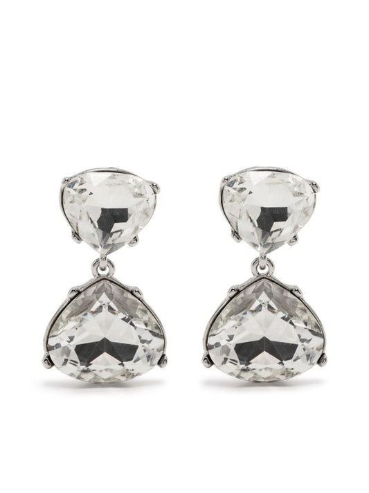 Silver-tone Crystal Drop Earrings