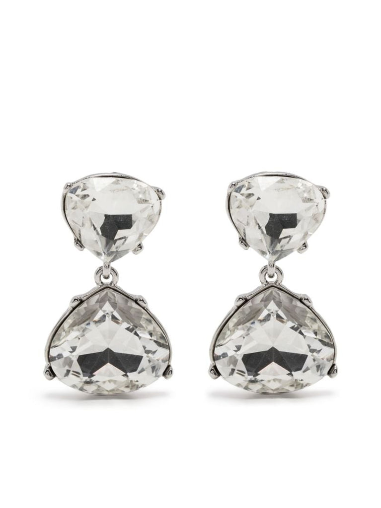 Silver-tone Crystal Drop Earrings