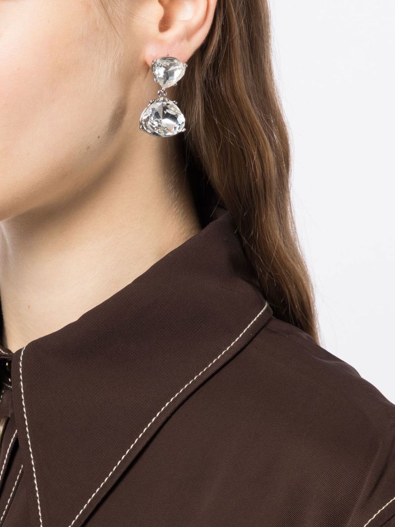 Silver-tone Crystal Drop Earrings