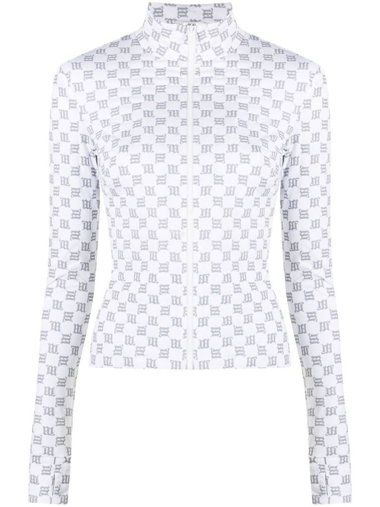 X Browns White Ski Monogram Reflective Sweater