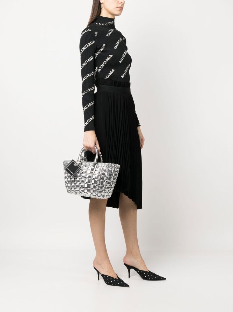 Silver Bistro Basket Tote Bag