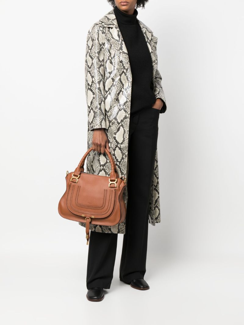 Brown Marcie Grained Leather Tote Bag