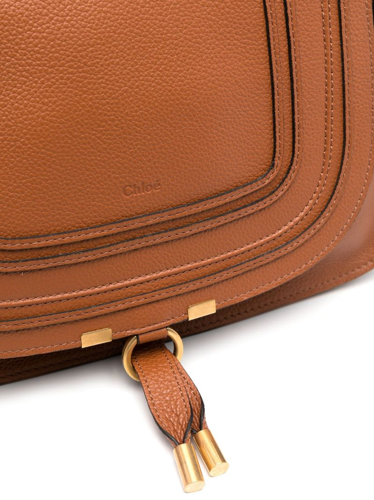 Brown Marcie Grained Leather Tote Bag