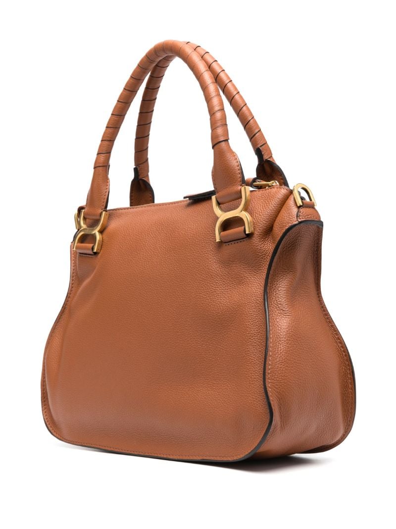 Brown Marcie Grained Leather Tote Bag