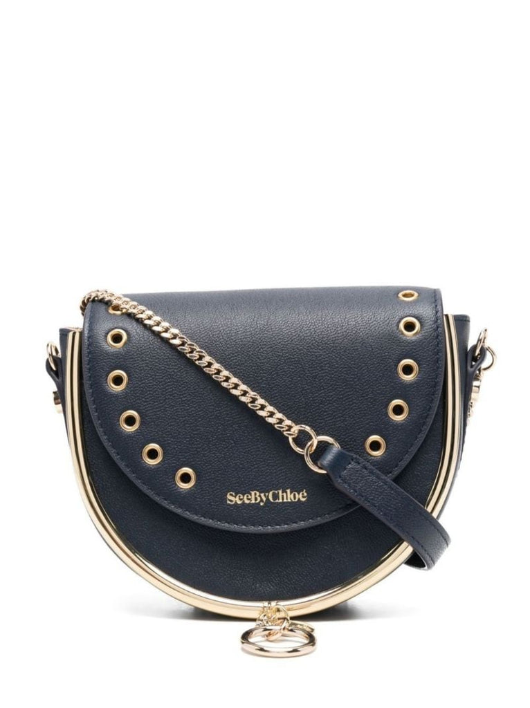 Blue Mara Leather Cross Body Bag