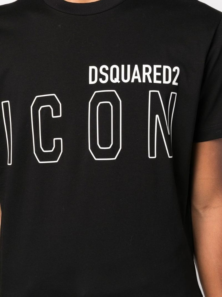 Black Icon Logo Print T-shirt