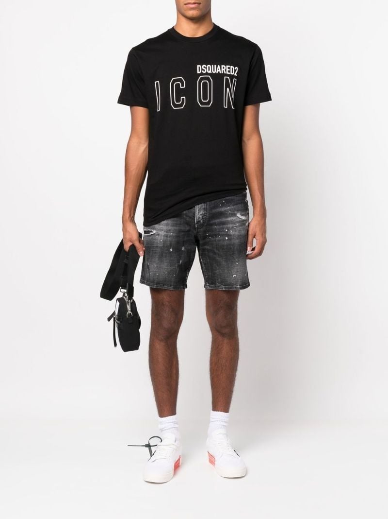 Black Icon Logo Print T-shirt