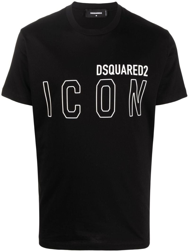 Black Icon Logo Print T-shirt